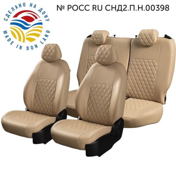 Чехлы Экокожа Турин Ромб на Renault Fluence 2009-2017 г.в.